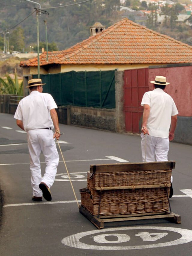 Como é o inusitado carro de cesto, em Portugal