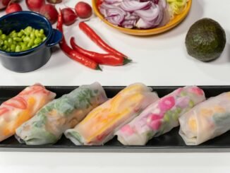 fresh veggie rolls on a plate