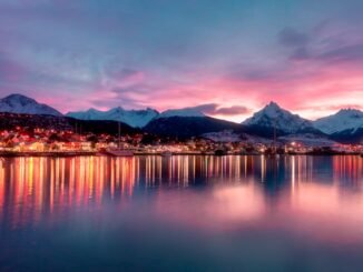 a panoramic shot of ushuaia