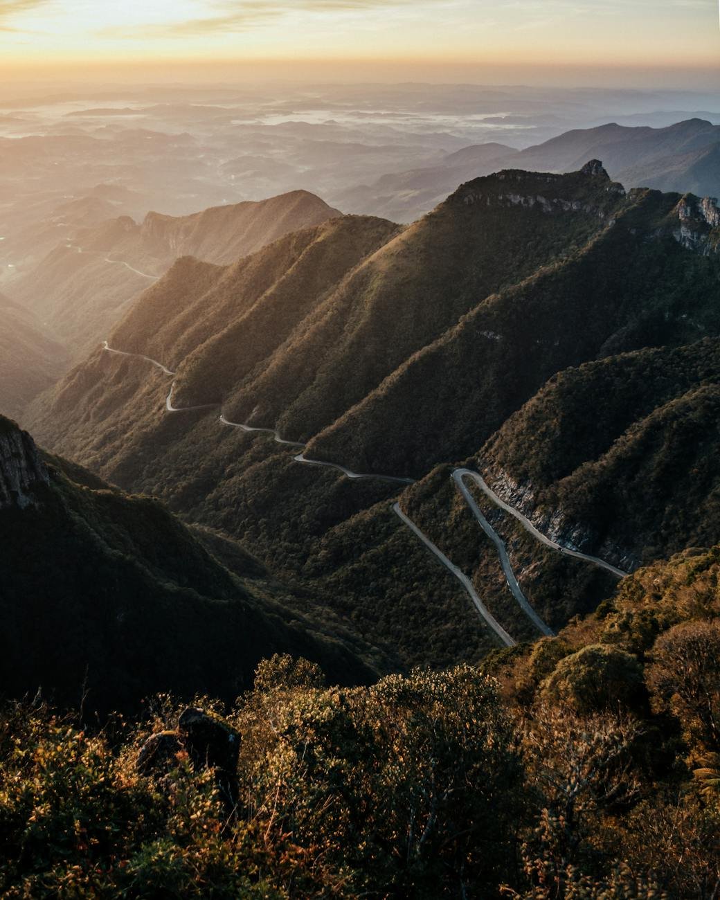 mountains landscape drone shot
