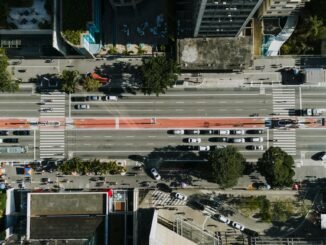 cars driving on city road